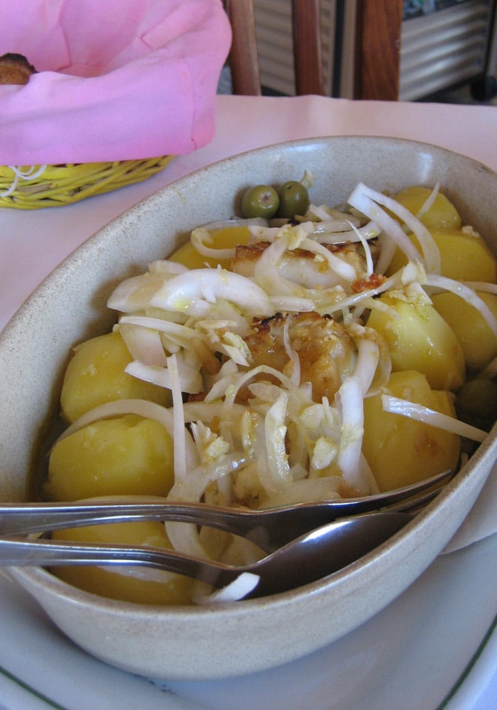 Bacalao a lagareiro de la Marisquería Costa Nova comer en Aveiro