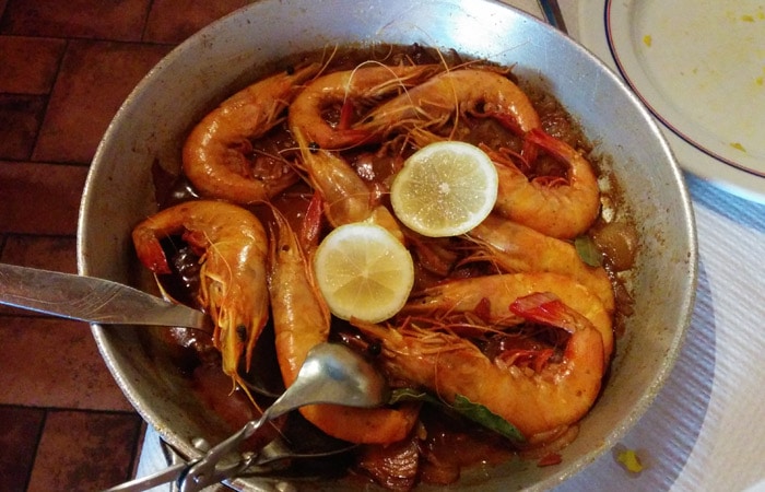 Langostinos al estilo del restaurante El Dorado de Foios Portugal
