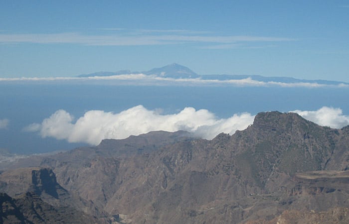 El Teide y el Atlántico desde el Roque Nublo