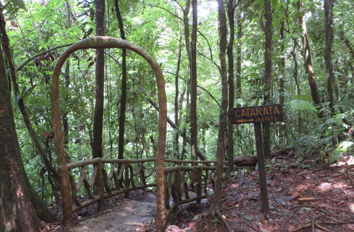 Acceso a las escaleras que bajan a la catarata de Río Celeste