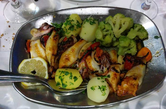 Lulas grelhadas del O Telheiro comer en Aveiro
