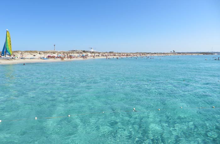 Ses Illetes desde un barco Playas de Formentera