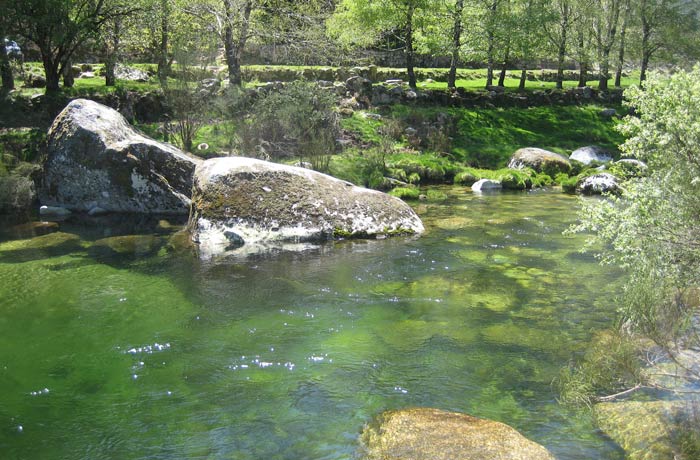 Río Zezere en el coto de pesca deportiva Sierra de la Estrella