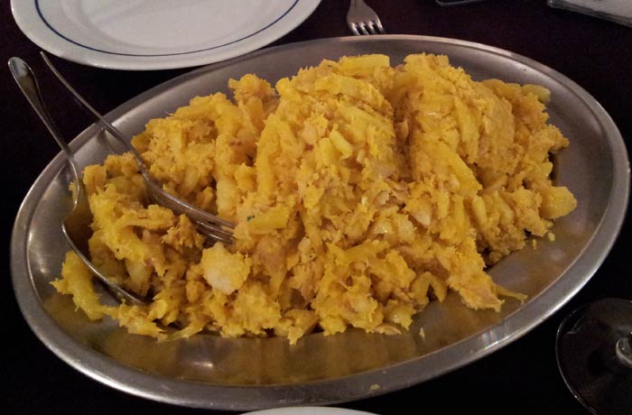 Bacalao a brás del restaurante O Fontela comer en Monfortinho