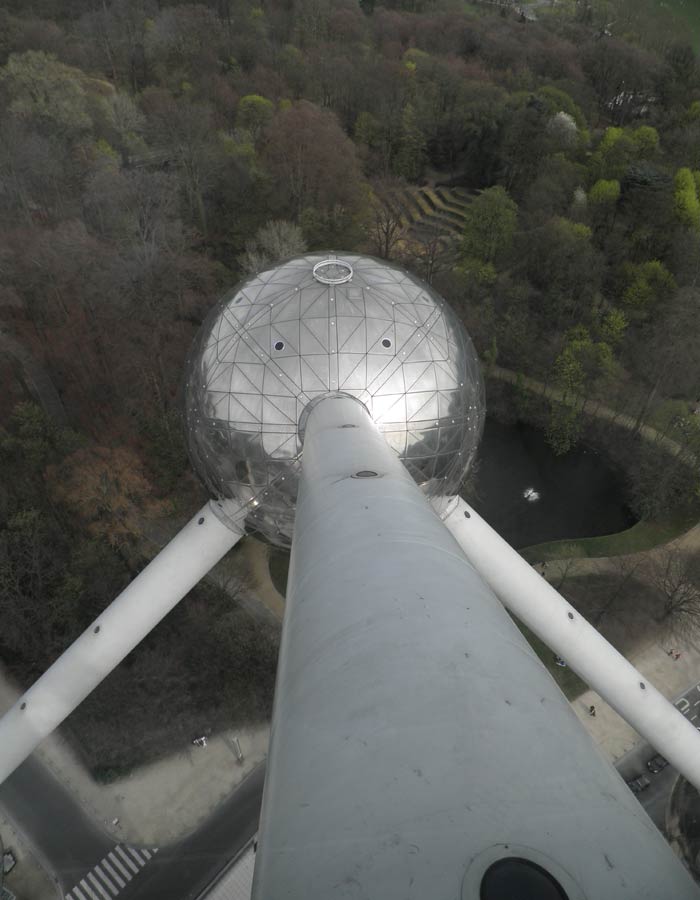 Una de de las esferas del Atomium de Bruselas