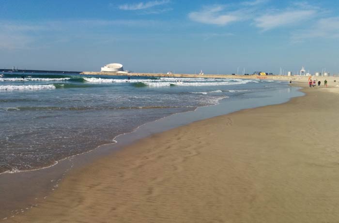 Otra perspectiva de la playa de Matosinhos Oporto
