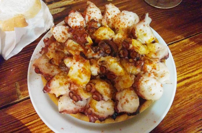 Pulpo de O Refuxio D'Anton comer en Baiona